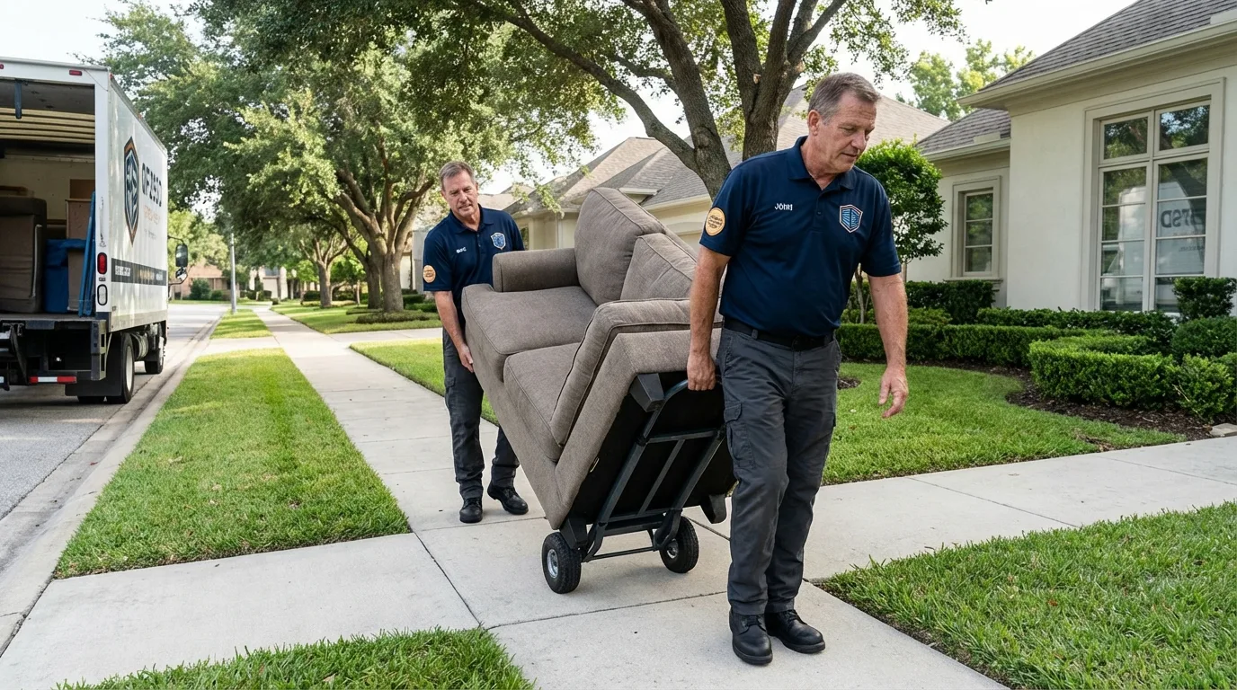 Local residential moving crew loading furniture in Shelbina, MO