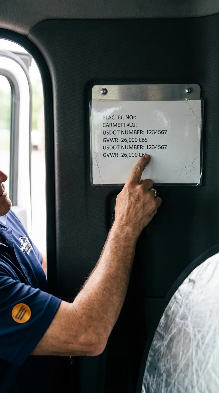 USDOT licensing placard verification in Shelbina